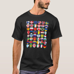 Countries Flags International Worldwide Geography  T-Shirt