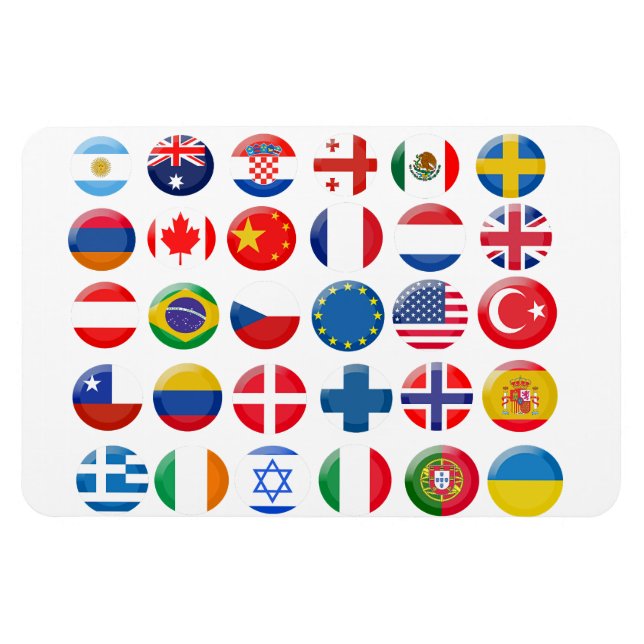Countries icons set magnet (Horizontal)