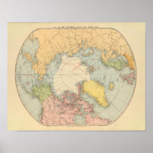 Countries round North Pole Poster