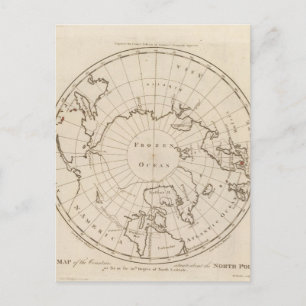 Countries situate about the North Pole Postcard