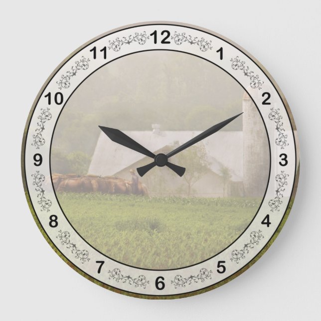 Country - Amish Farming Large Clock (Front)