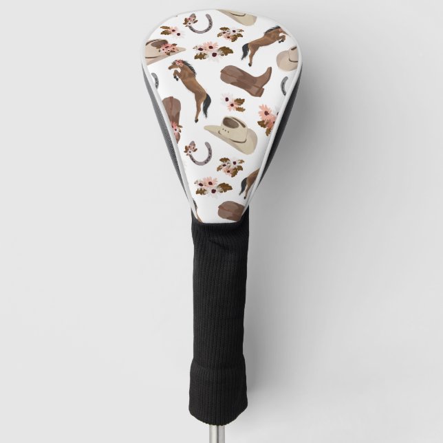 Country and Floral Golf Head Cover (Front)