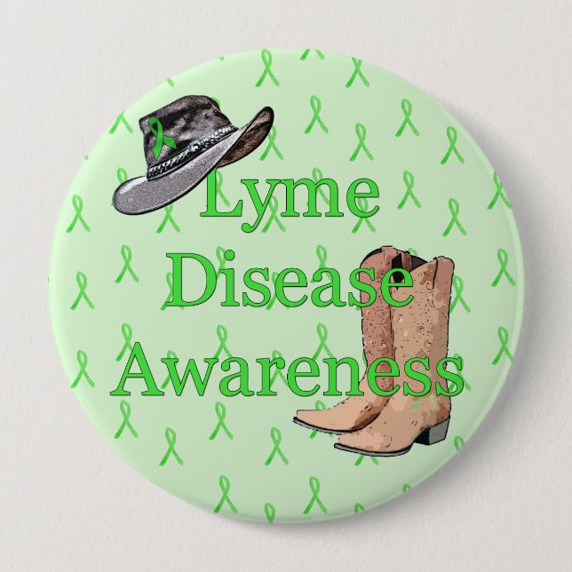 Country and Western Cowboy Cowgirl Lyme Disease 10 Cm Round Badge (Front)