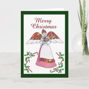 Country Angel Christmas Greeting Card