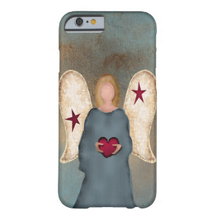Country Angel on Soft Blue Background with Hearts Barely There iPhone 6 Case
