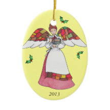 Country Angel (Red) Ornament