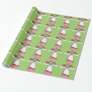 Country Angel (Red) Wrapping Paper