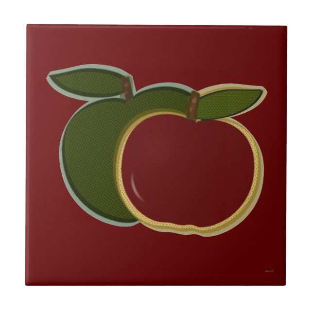 Country Apple Tile (cranberry) (Front)