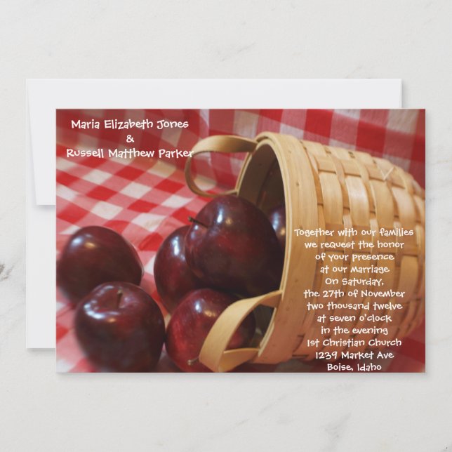 Country Apple Wedding Invitation (Front)