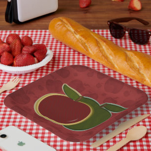 Country Apples Picnic Fruits Paper Plate