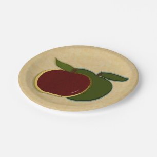 Country Apples Red Green Paper Plate