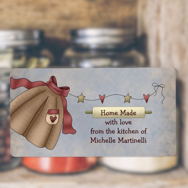 Country Apron Kitchen Gift Label (Creator Uploaded)