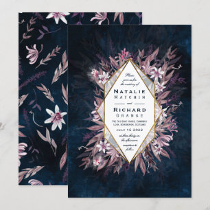 Country art floral wedding invite, invitation