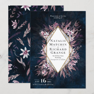 Country art floral wedding invite, invitation