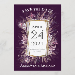 Country art floral wedding save the date invitatio invitation