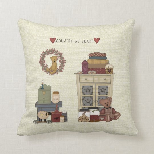 Country at Heart Cushion | Zazzle.co.uk