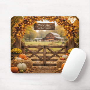 Country Autumn Farm Mouse Mat