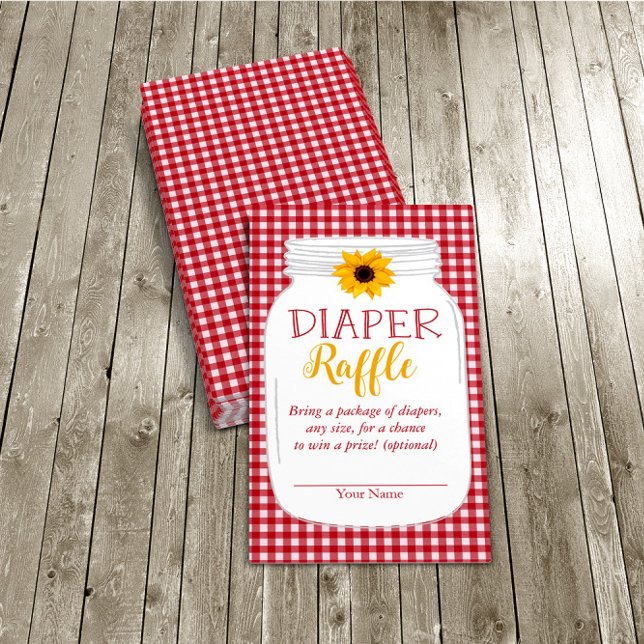 Country Baby BBQ Shower Diaper Raffle Card (Creator Uploaded)