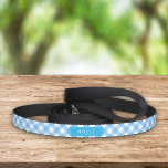 Country Baby Blue Gingham Custom Name Pet Lead<br><div class="desc">Adorable custom name dog leash featuring a stylish baby blue gingham pattern. Personalise it by replacing the placeholder text. For more options such as to change the font and it's size click the "Customise it" button. *Please note that the Zazzle Watermark that appears in the zoom preview will not appear...</div>