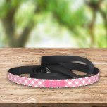 Country Baby Pink Gingham Custom Name Pet Lead<br><div class="desc">Adorable custom name dog leash featuring a stylish baby pink gingham pattern. Personalise it by replacing the placeholder text. For more options such as to change the font and it's size click the "Customise it" button. *Please note that the Zazzle Watermark that appears in the zoom preview will not appear...</div>