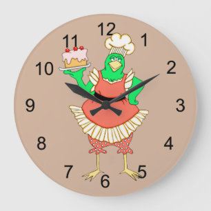 Country Baking Chicken Round Wall Clock