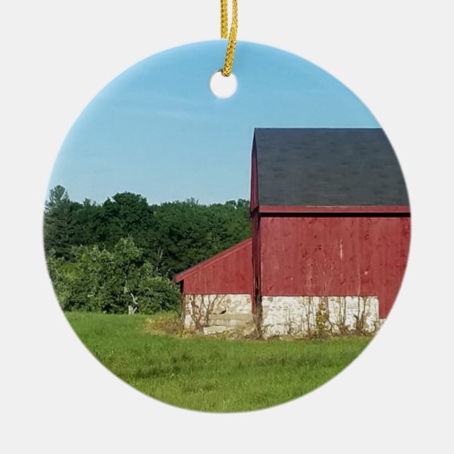 Country Barn Ceramic Tree Decoration (Front)