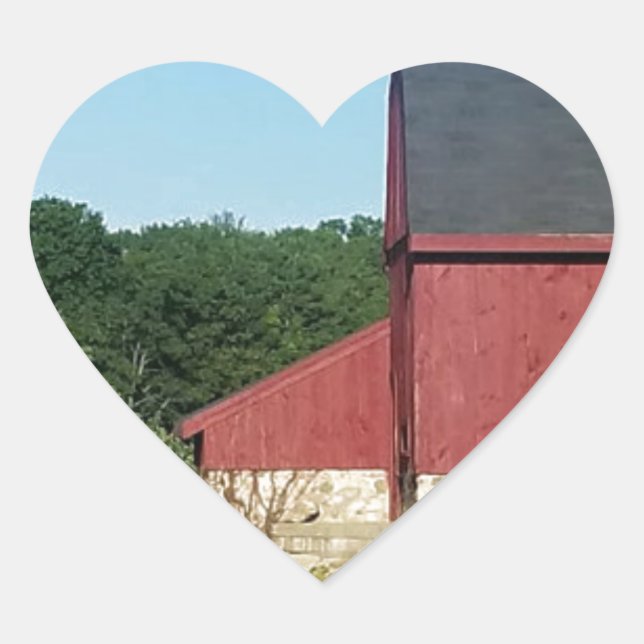 Country Barn Heart Sticker (Front)