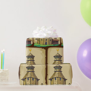 Country Barn House Wrapping Paper