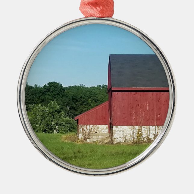 Country Barn Metal Tree Decoration (Front)