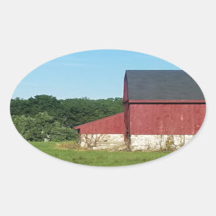 Country Barn Oval Sticker