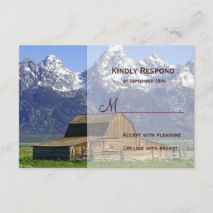 Country Barn Rocky Mountain Wedding RSVP Cards