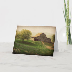 Country Barn Vintage Thank You Card