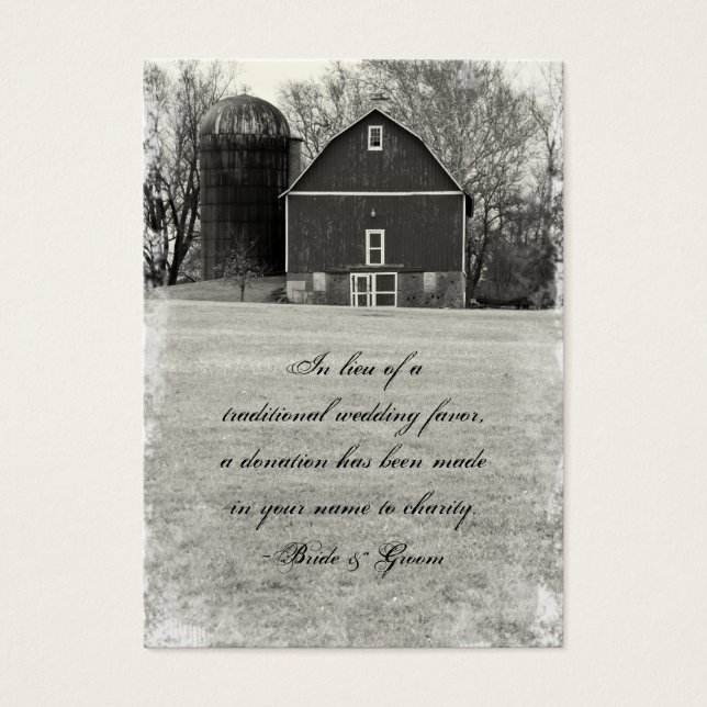 Country Barn Wedding Charity Favour (Front)