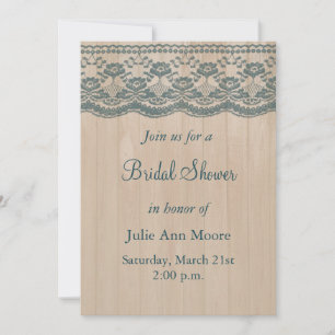 Country Barn Wood & Lace Bridal Shower Invitation