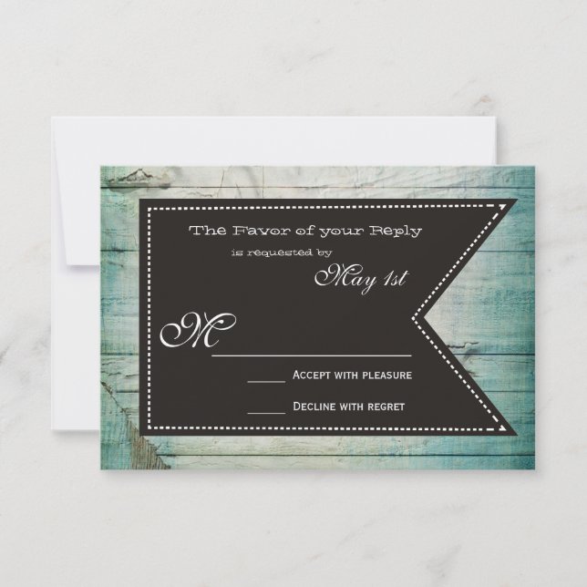Country Barn Wood Rustic Wedding RSVP Cards (Front)