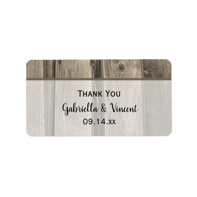 Country Barn Wood Wedding Thank You Favour Tag (Front)