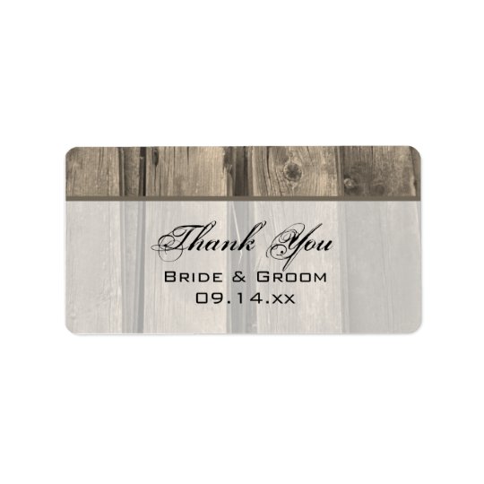 Country Barn Wood Wedding Thank You Favour Tag Address Label