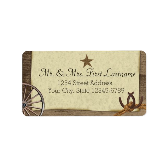 Country Barnwood Western Antiques Label (Front)