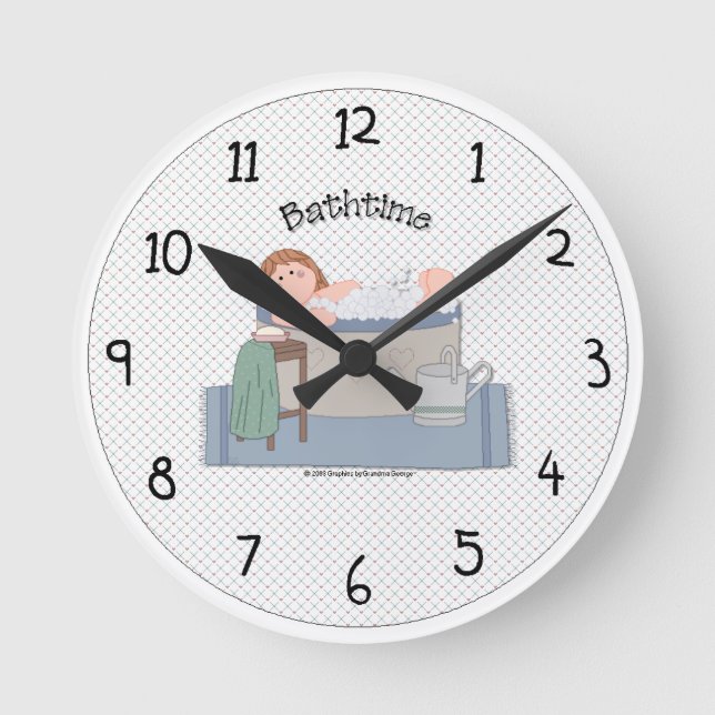 Country Bathtime Wall Clock (Front)