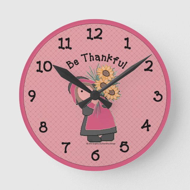 Country Be Thankful Wall Clock (Front)