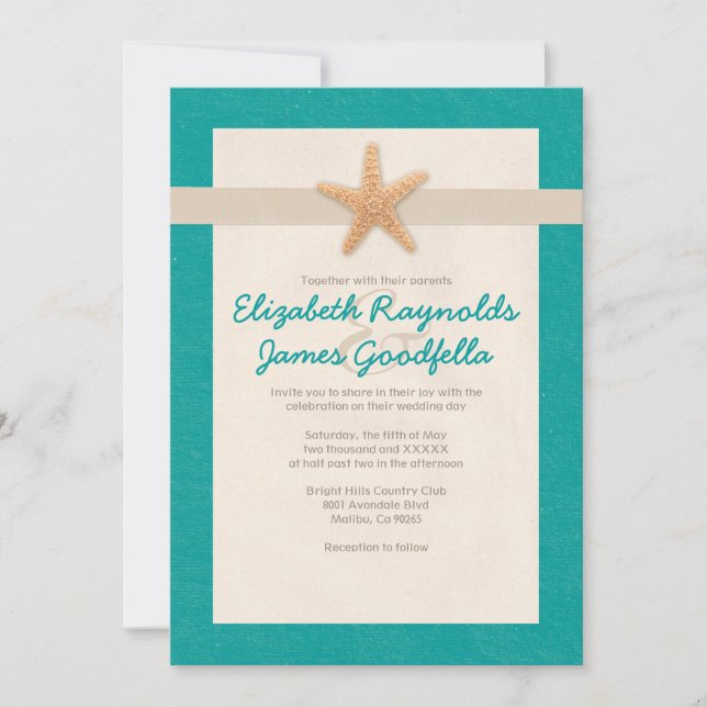 Country Beach Destination Wedding Invitations (Front)