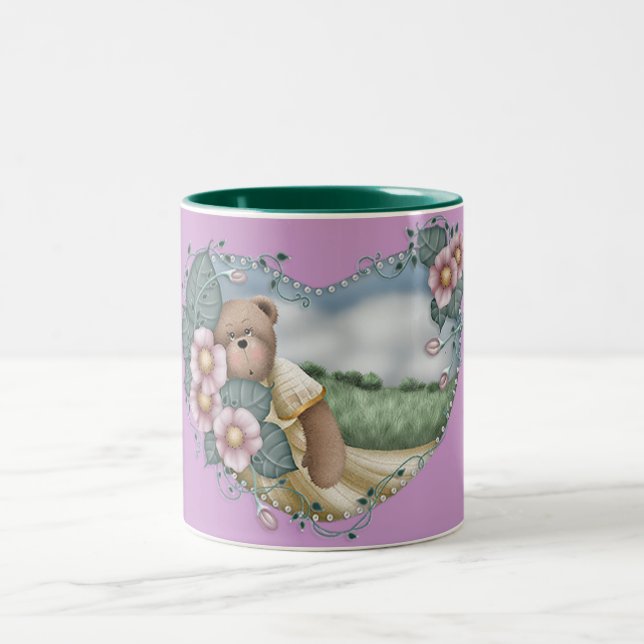 Country Bear in a Heart Mug (Center)