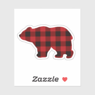 Country bear - red and black plaid
