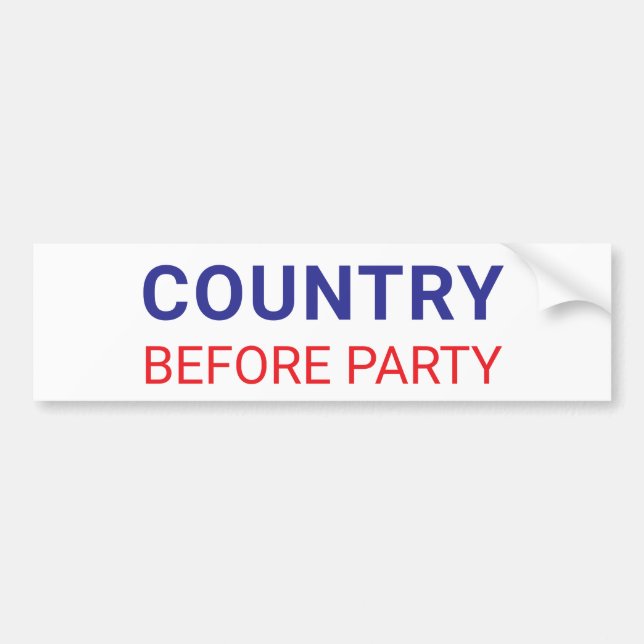 Country Before Party Political  Bumper Sticker (Front)