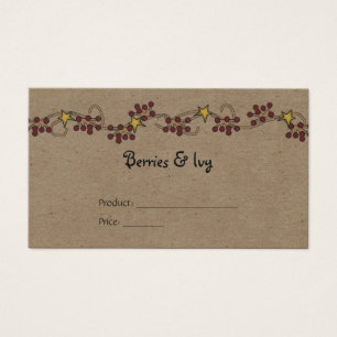 Country Berry and Star Garland Product Price Tag
