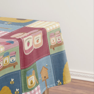 Country Berry Patchwork Cheater Quilt Pattern Tablecloth