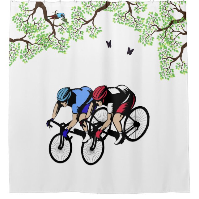 Country Bicycle Race Shower Curtain (Front)