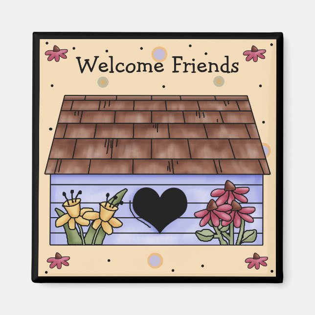 Country Birdhouse Fridge Magnet (Front)