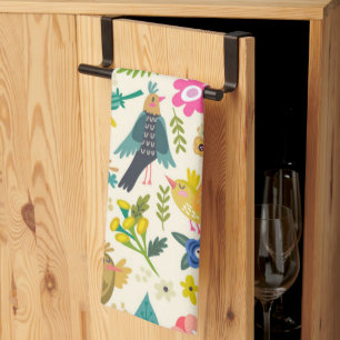 Country Birds & Blossoms Colourful Towel