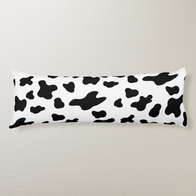 Country Black and White Cow Spots  Body Cushion (Front)